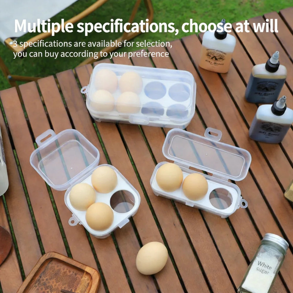 Portable Egg Holder Box Shockproof Outdoor Camping Storage Container 3/4/8 Grid PP Plastic Transparent Sealed Egg Case