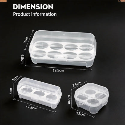 Portable Egg Holder Box Shockproof Outdoor Camping Storage Container 3/4/8 Grid PP Plastic Transparent Sealed Egg Case